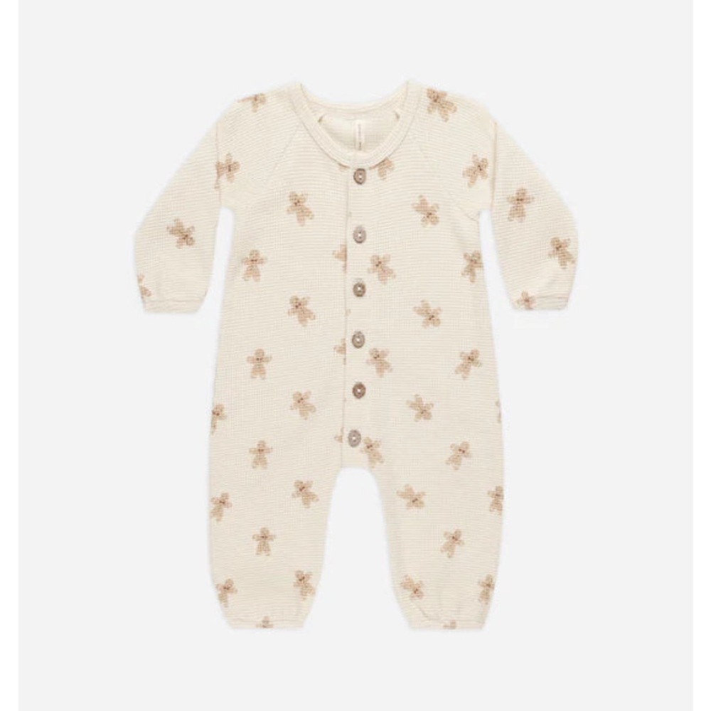 Quincy Mae Waffle Long Sleeve Jumpsuit Gingerbread